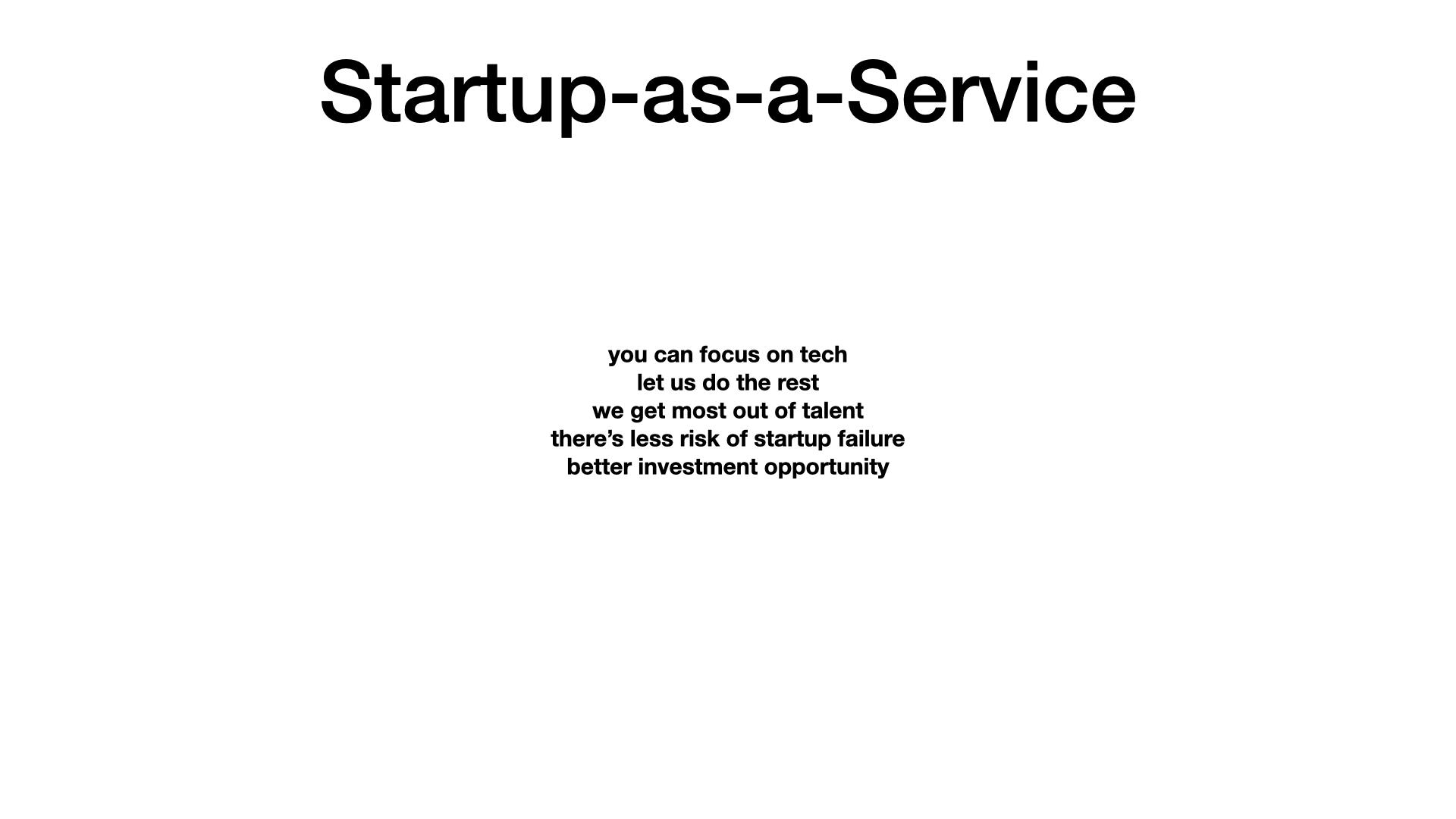 Startups as a Service Band